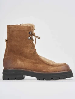 Anfibi tacco 2cm camoscio marrone