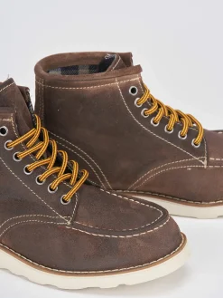 Anfibi tacco 1cm camoscio beige