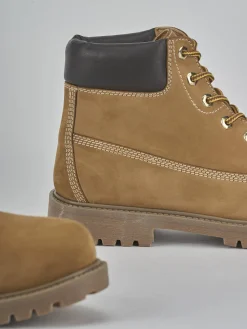 Anfibi tacco 1cm nabuk marrone