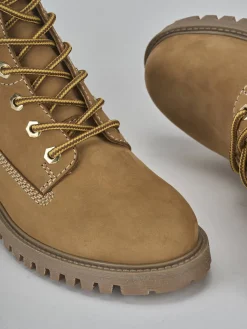 Anfibi tacco 1cm nabuk marrone