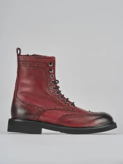 Anfibi tacco 2cm pelle bordo'