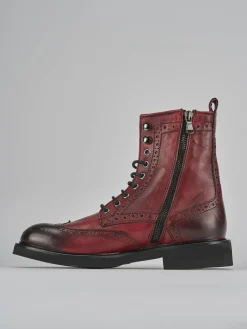 Anfibi tacco 2cm pelle bordo'