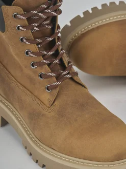 Anfibi tacco 1cm pelle giallo