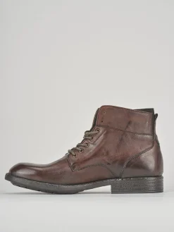 Anfibi tacco 1cm pelle marrone