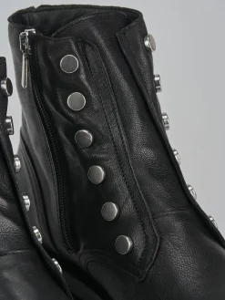 Anfibi tacco 2cm pelle nero