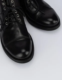 Anfibi tacco 1cm pelle nero