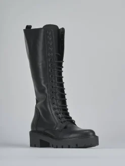 Anfibi tacco 3cm pelle nero