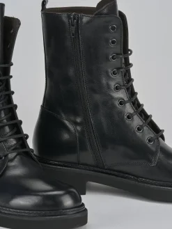 Anfibi tacco 3cm pelle nero