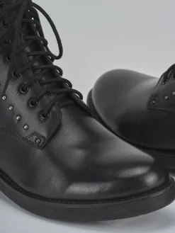 Anfibi tacco 1cm pelle nero