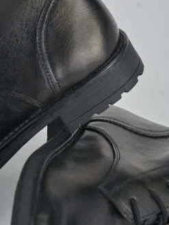 Anfibi tacco 2cm pelle nero