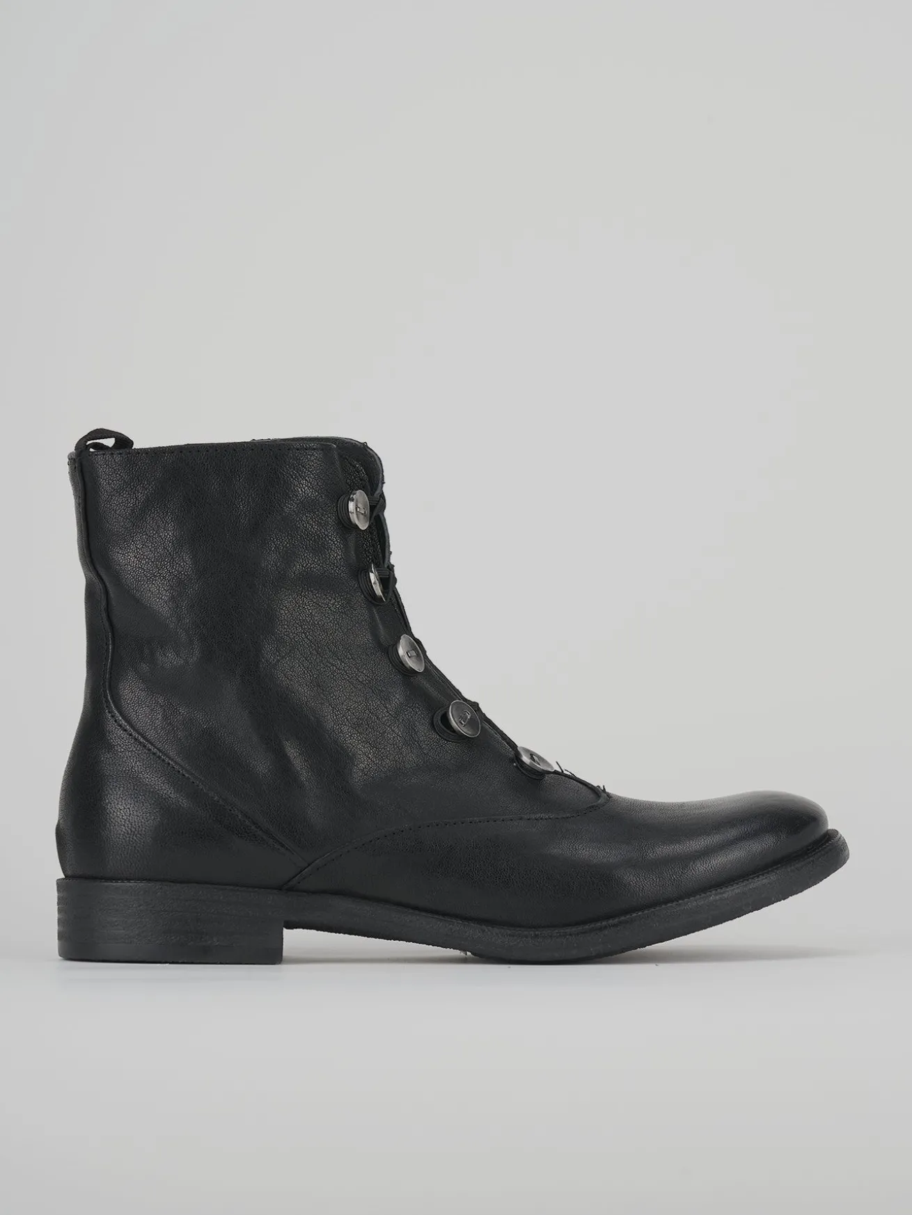 Anfibi tacco 3cm pelle nero