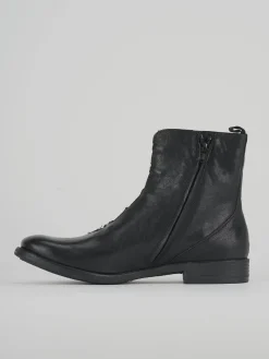 Anfibi tacco 3cm pelle nero