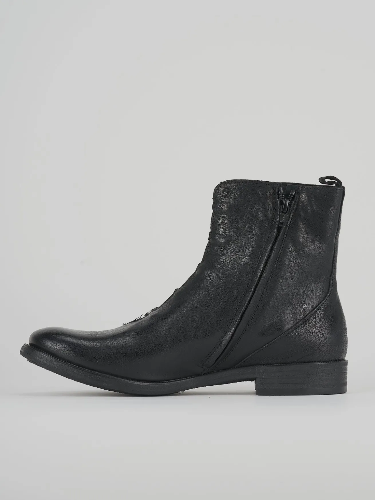 Anfibi tacco 3cm pelle nero