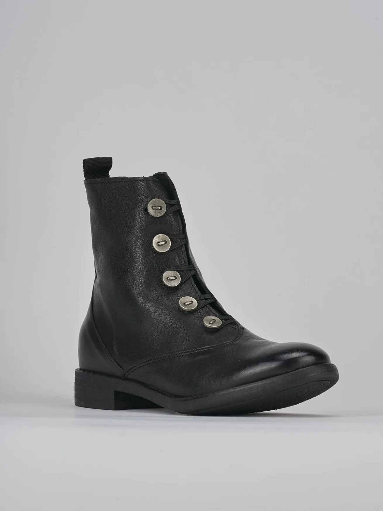 Anfibi tacco 3cm pelle nero