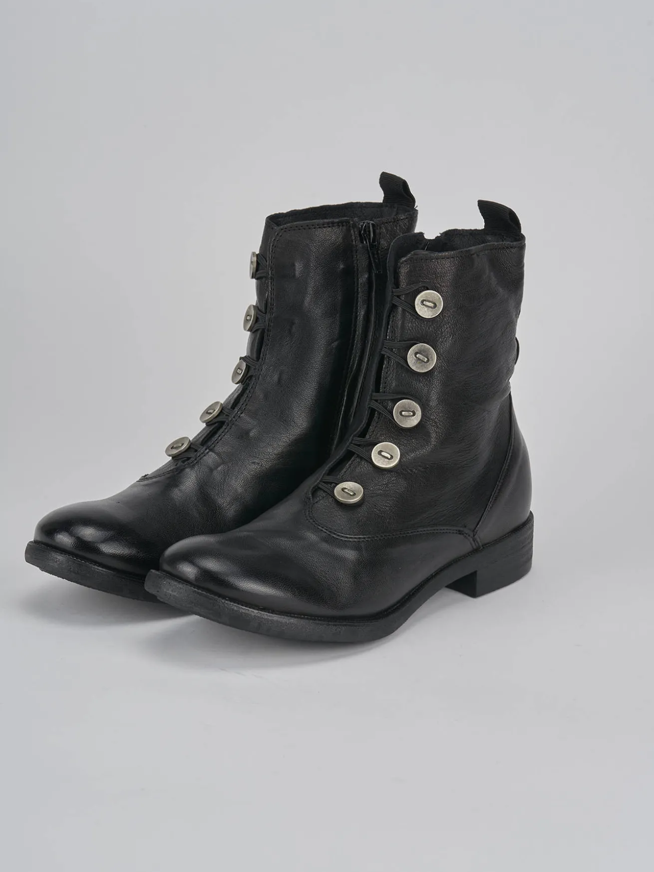 Anfibi tacco 3cm pelle nero