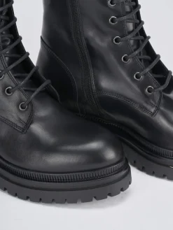 Anfibi tacco 3cm pelle nero