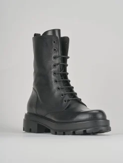 Anfibi tacco 3cm pelle nero