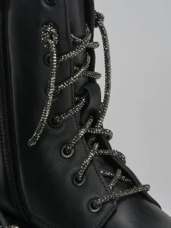 Anfibi tacco 2cm pelle nero