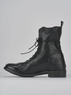 Anfibi tacco 1cm pelle nero