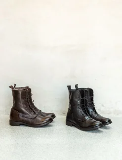 Anfibi tacco 1cm pelle nero