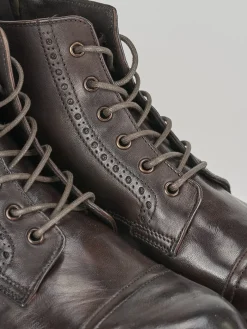 Anfibi tacco 2cm pelle testa