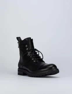 Anfibio tacco 1 cm nero pelle