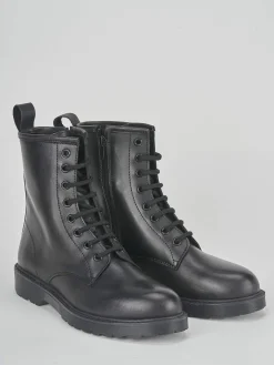 Anfibio tacco 2 cm nero pelle