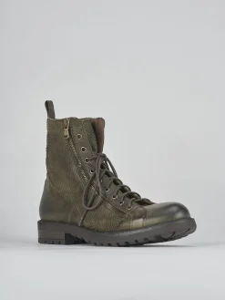 Anfibio tacco 1 cm verde pelle