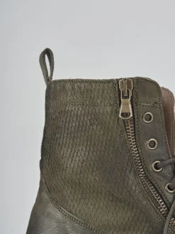 Anfibio tacco 1 cm verde pelle