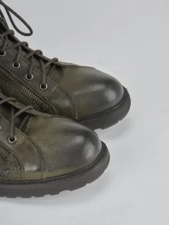 Anfibio tacco 1 cm verde pelle