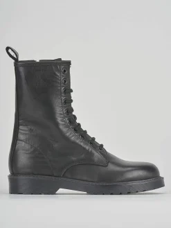 Anfibio tacco 2cm nero pelle