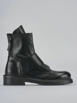 Anfibio tacco 2cm nero pelle