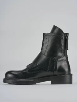 Anfibio tacco 2cm nero pelle