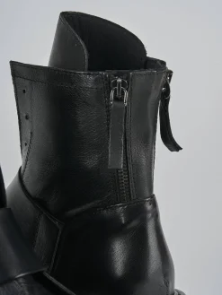 Anfibio tacco 2cm nero pelle