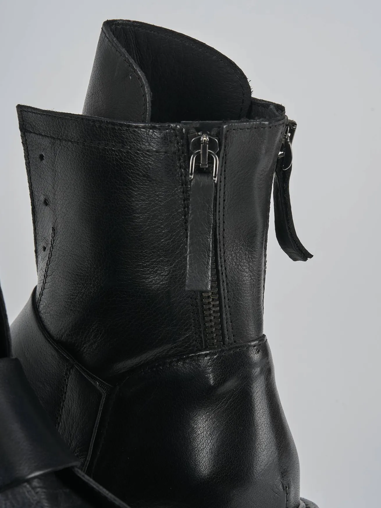 Anfibio tacco 2cm nero pelle