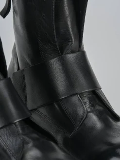 Anfibio tacco 2cm nero pelle