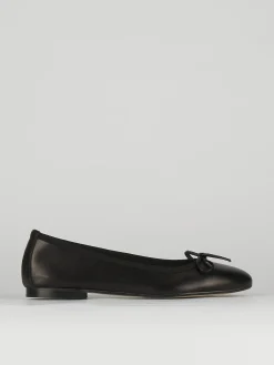 Ballerina tacco 1 cm nero pelle