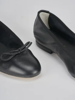 Ballerina tacco 1 cm nero pelle