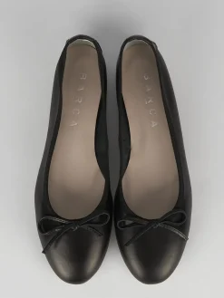 Ballerina tacco 1 cm nero pelle