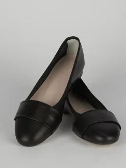 Ballerina tacco 1 cm nero pelle