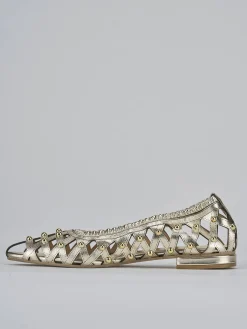 Ballerina tacco 2 cm oro laminato