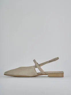 Ballerine tacco 1cm camoscio beige