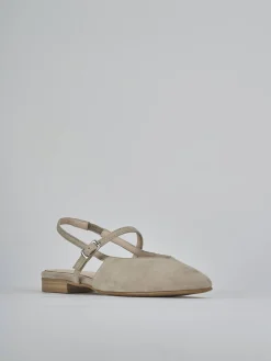 Ballerine tacco 1cm camoscio beige