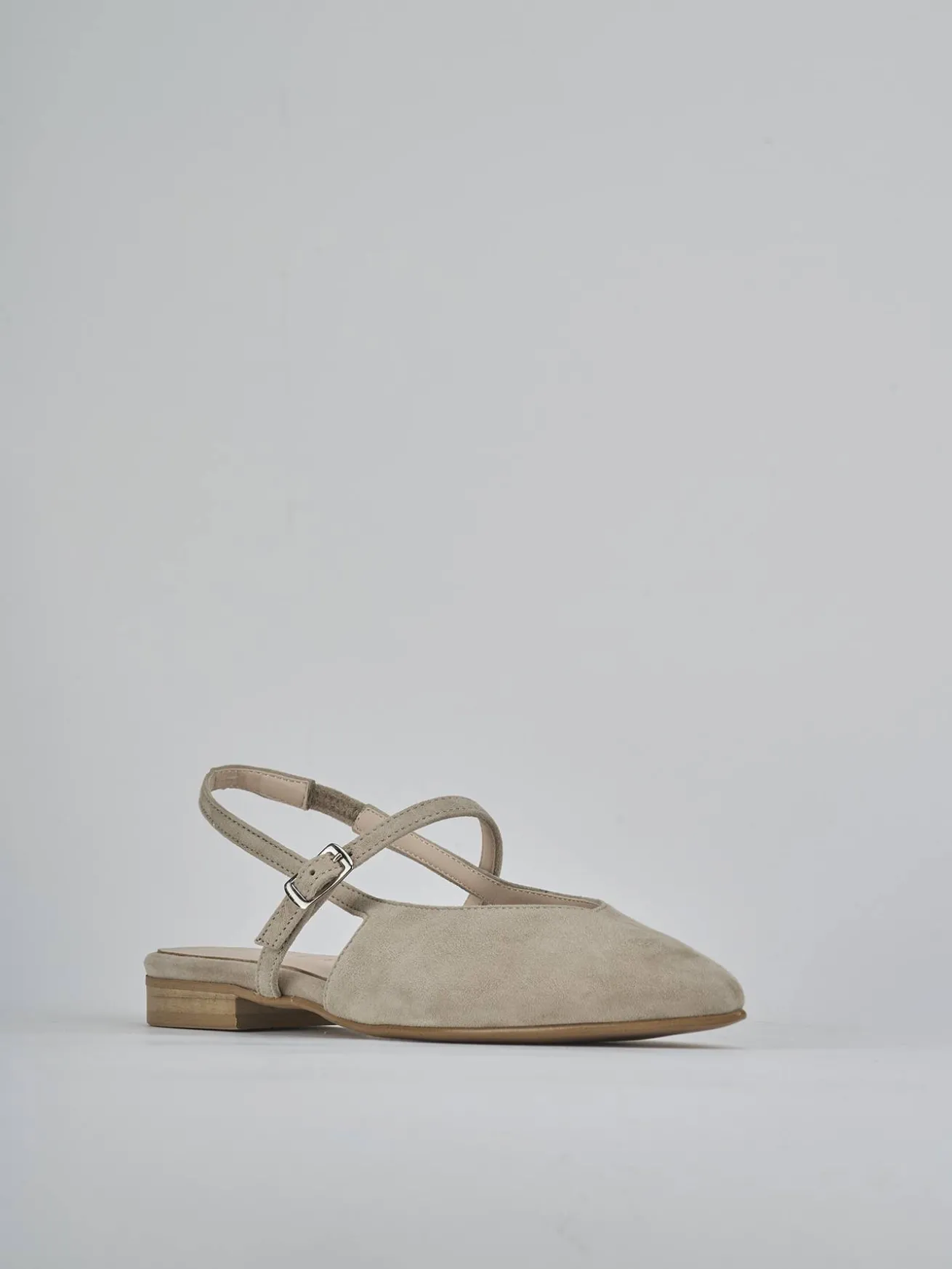 Ballerine tacco 1cm camoscio beige