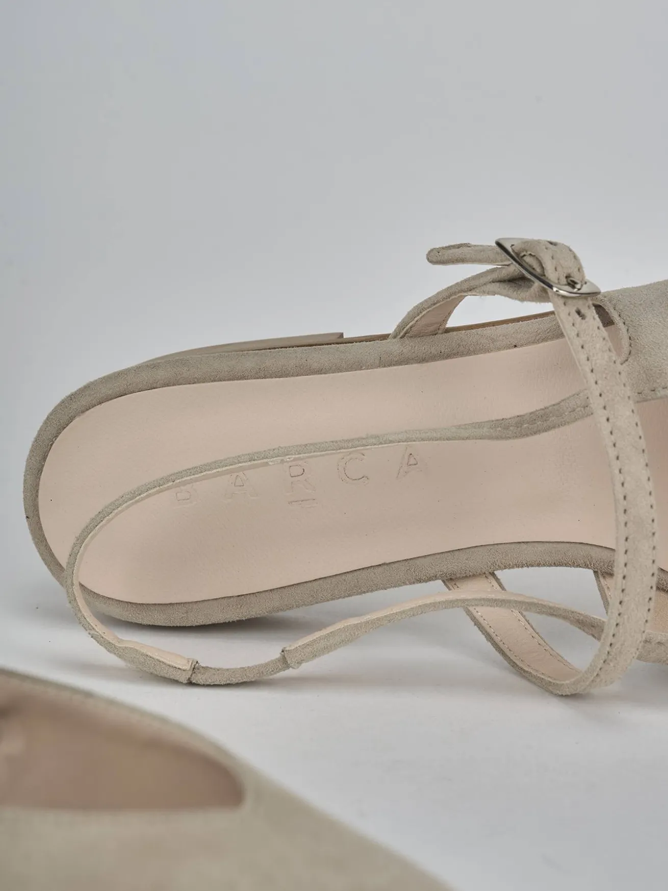 Ballerine tacco 1cm camoscio beige