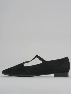 Ballerine tacco 1cm camoscio nero