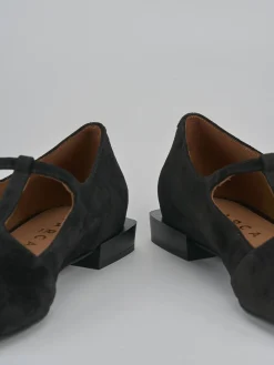 Ballerine tacco 1cm camoscio nero