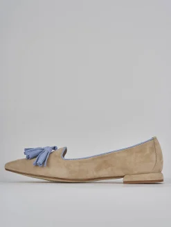 Ballerine tacco 1cm camoscio marrone