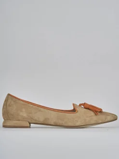 Ballerine tacco 1cm camoscio marrone