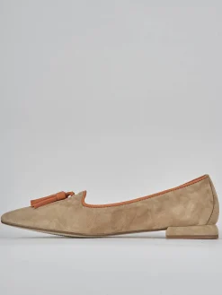 Ballerine tacco 1cm camoscio marrone